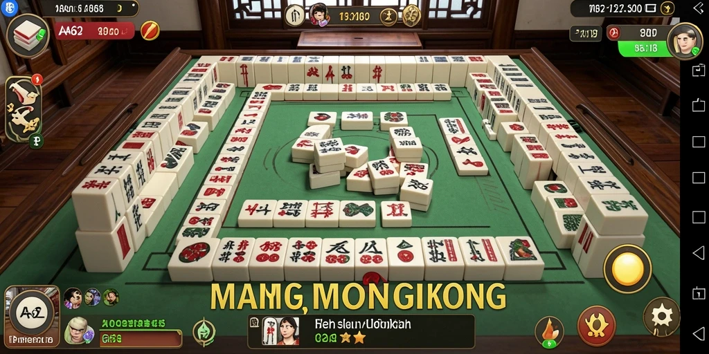 Tampilan seru gameplay AA62 dengan berbagai ubin Mahjong.