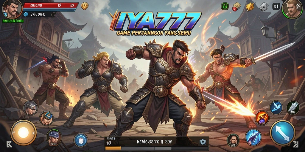 Tampilan gameplay IYA777 dengan pertarungan seru antara karakter.