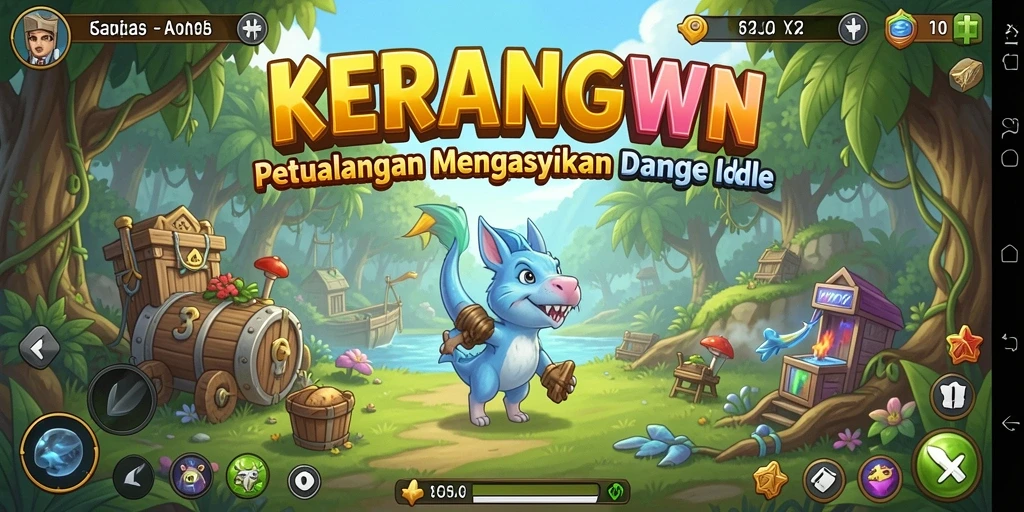 Tangkapan layar gameplay KERANGWIN yang menampilkan karakter sedang mengumpulkan kerang.