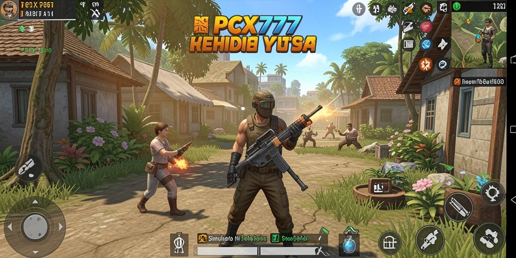 Screenshot gameplay yang menampilkan aktivitas menarik dalam PCX777.