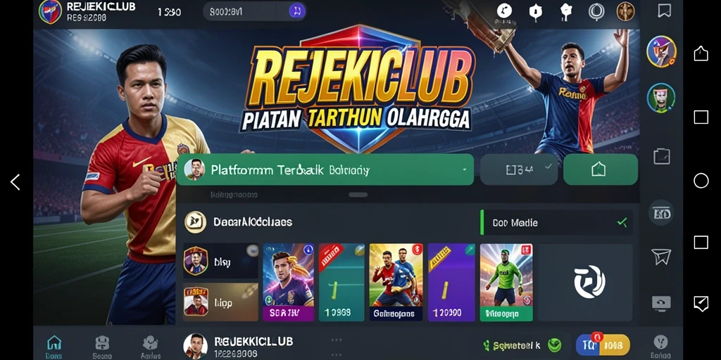 Tampilan antarmuka pengguna REJEKICLUB saat melakukan taruhan olahraga.