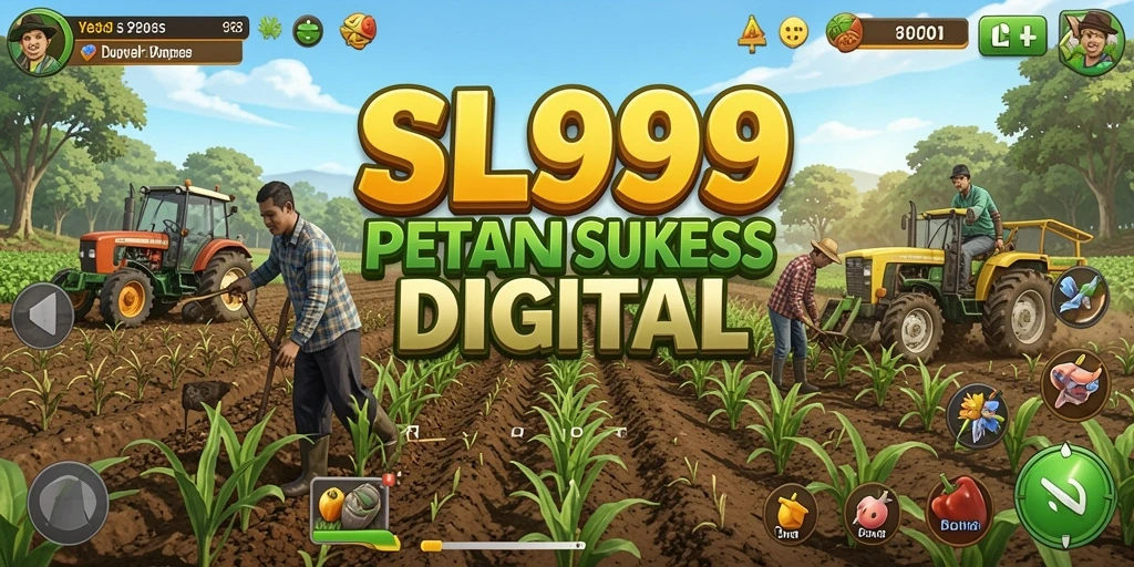 Tampilan gameplay SL999 yang memukau dengan aktivitas pertanian yang seru.