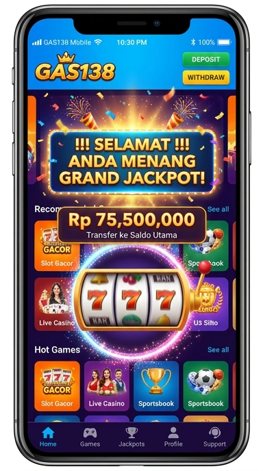 Tampilan antarmuka aplikasi gas138 yang modern dan intuitif.
